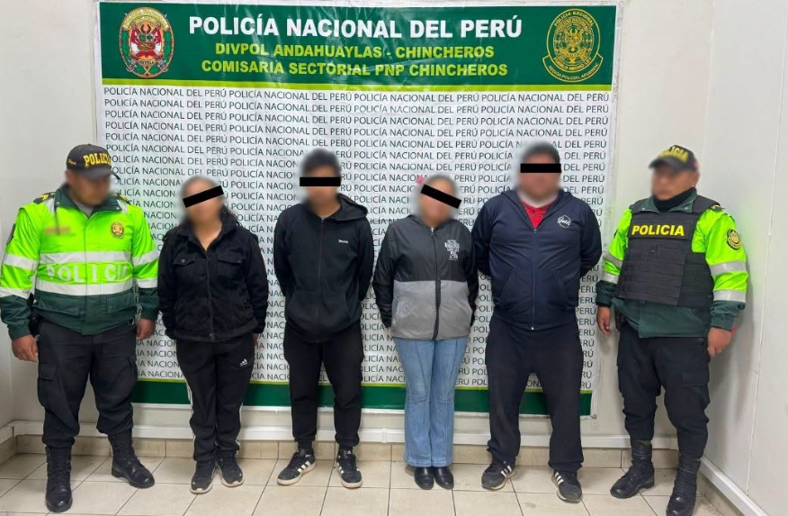 POLICÍA DETIENE A CUATRO PERSONAS POR PRESUNTA USURPACIÓN AGRAVADA EN CHINCHEROS